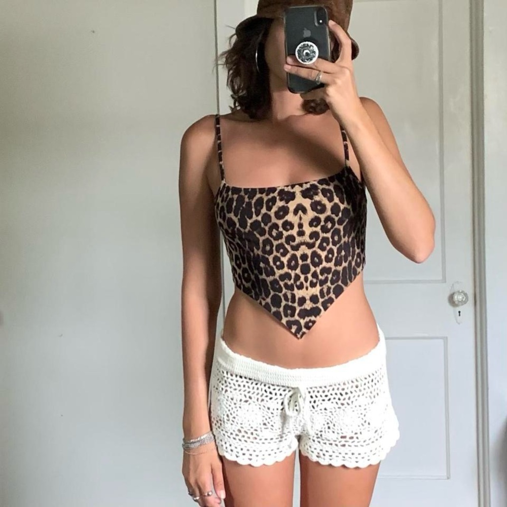Cheetah print crop tank top